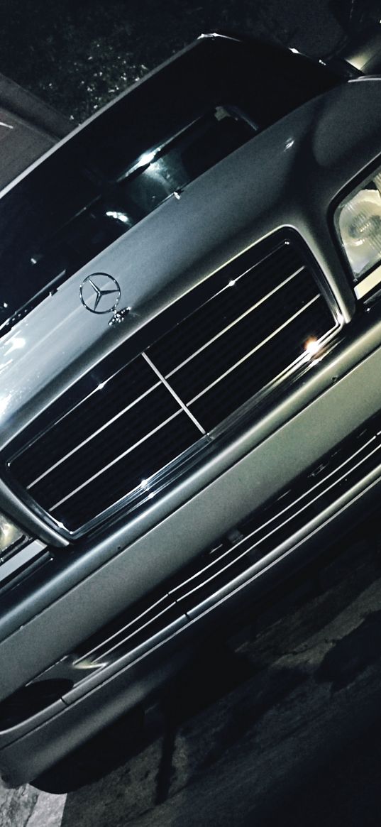 mercedes-benz, clean, night, car