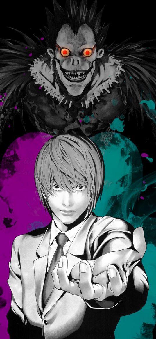 death, notes, anime, light yagami, ryuk