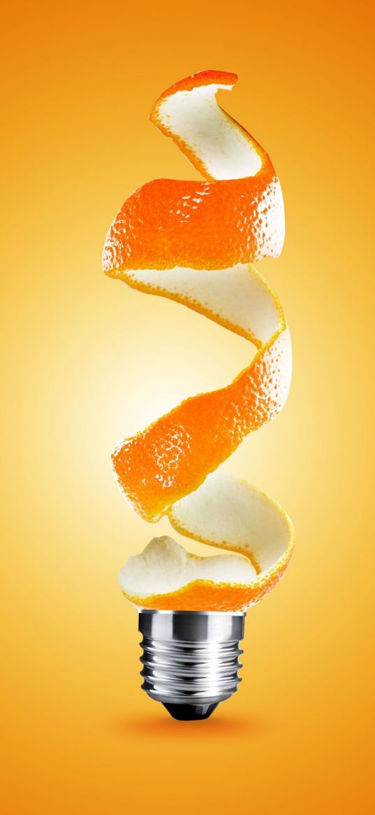 lamp, orange peel, orange, creative