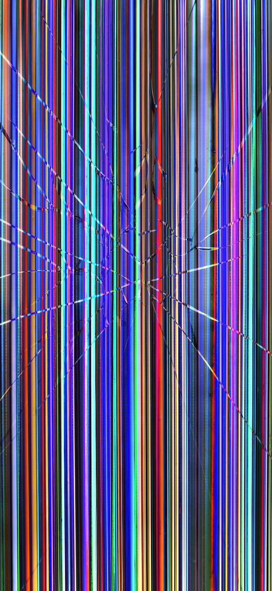 broken screen, lock screen, stripes, multicolored