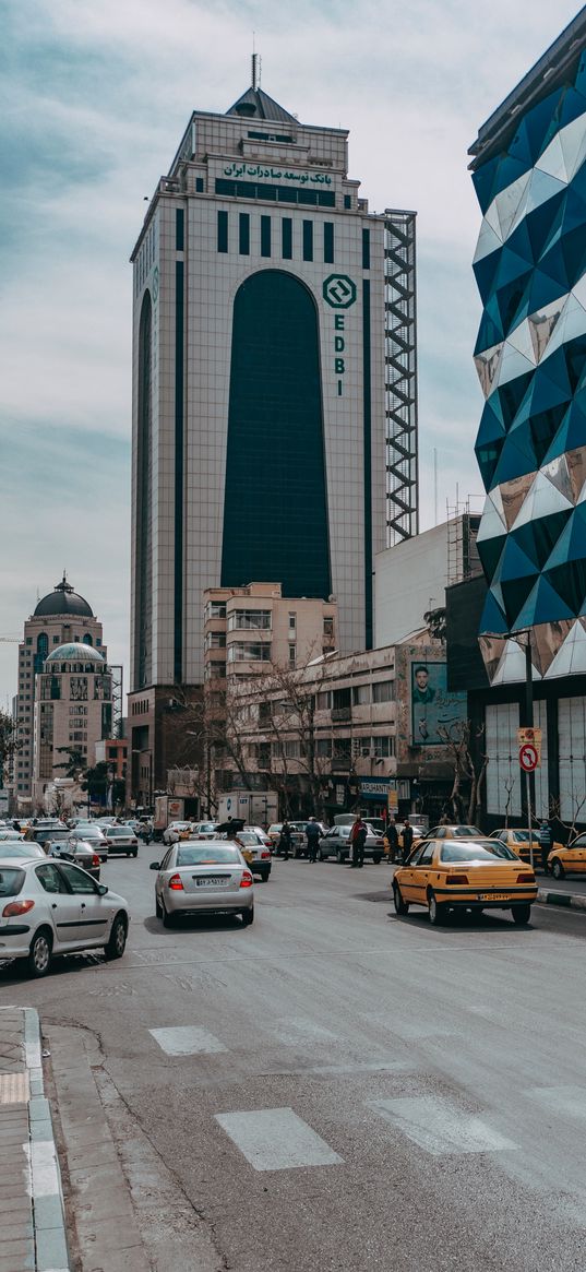 city, building, tower, street, cars, iran, tehran