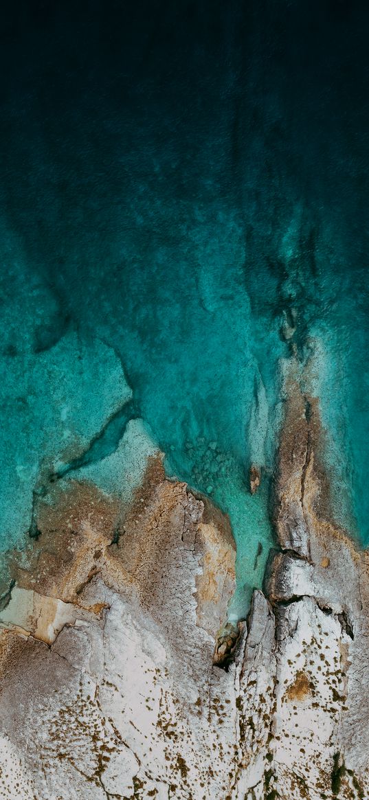 sea, rocks, bottom, aerial view, nature, landscape, amoled, mi12, mi, miui, 13, miui 13