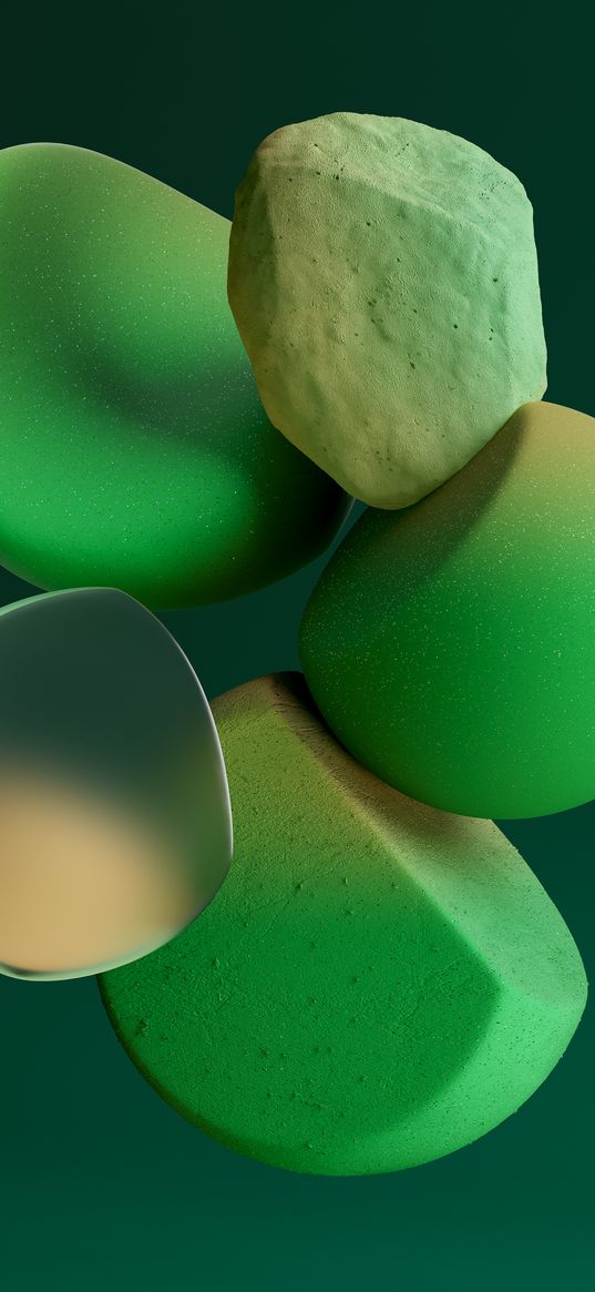 abstraction, bubbles, balls, glass, shine, silicone, stone, green, landscape, amoled, mi12, mi, miui, 13, miui 13