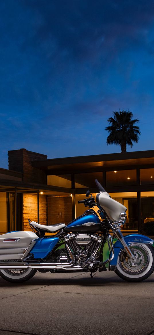 motorcycle, harley davidson street glide, evening, legend