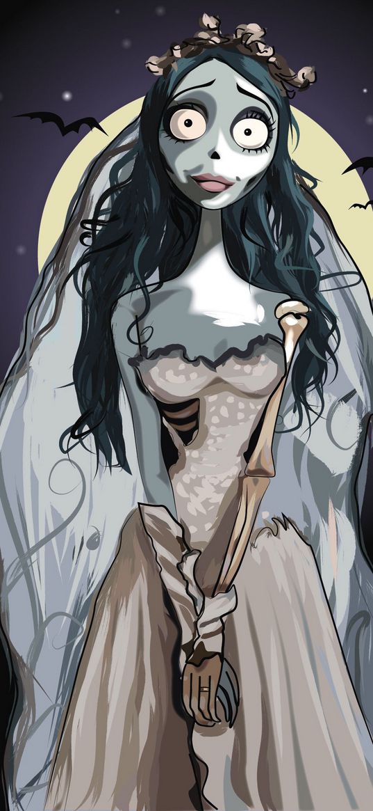 corpse bride, emily, cartoon, bride, art