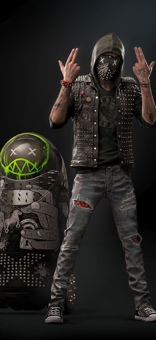 wrench, watch dogs, watch dogs 2, game, punk, mask, art