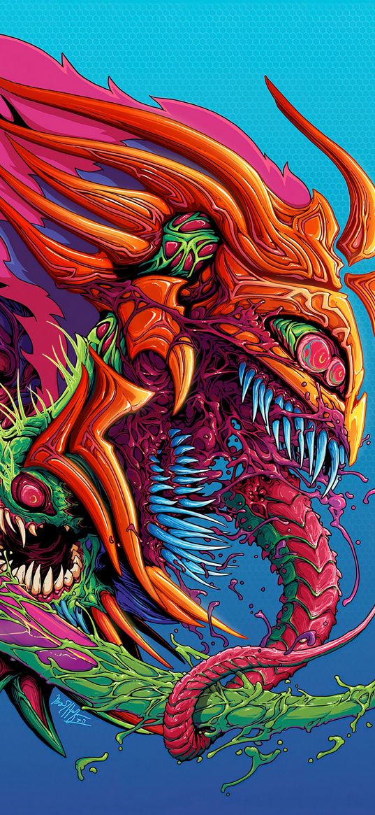 hyperbeast, beast, creature, art, colorful