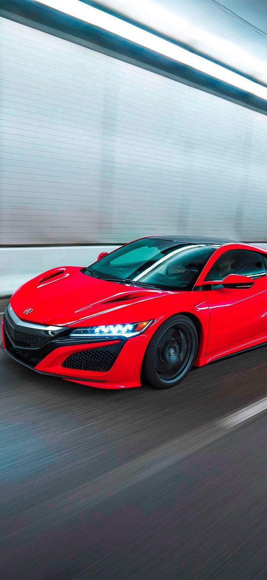 honda nsx, honda, auto, red auto, road, sport car