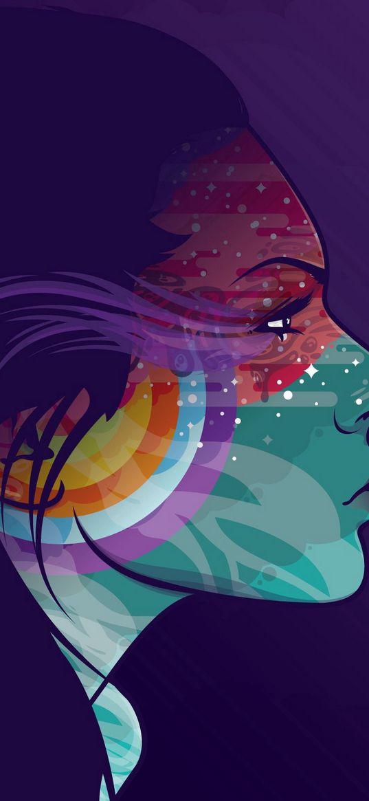 girl, profile, vector