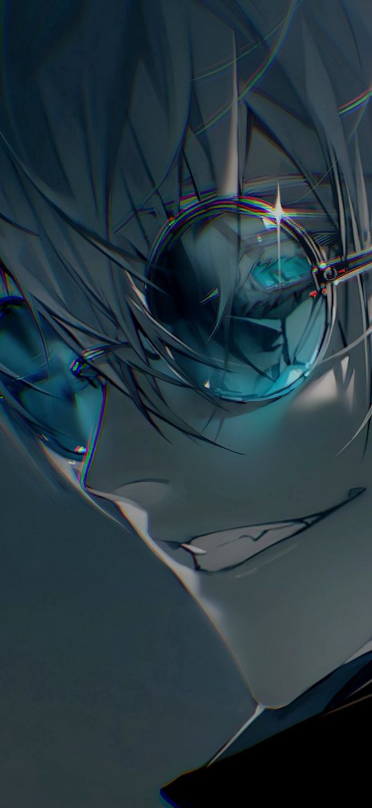 jujutsu kaisen, gojo satoru, anime, boy, sunglasses