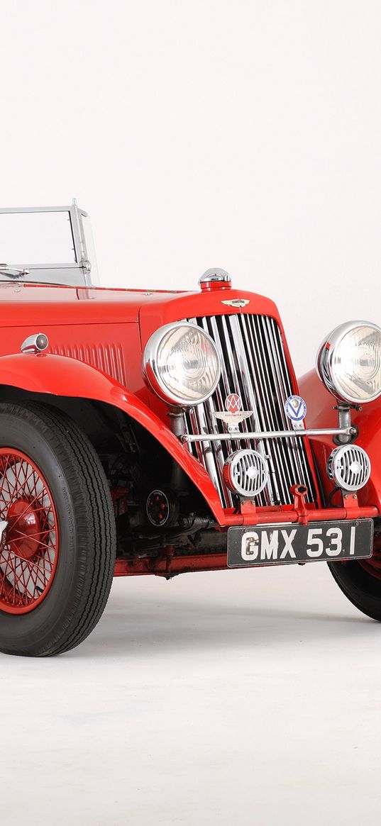 aston martin, 1937, red, side view, style, auto, retro