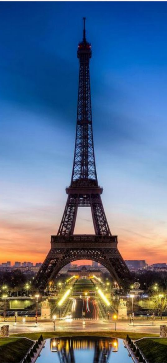 eiffel, night, brown, eiffel tower, paris