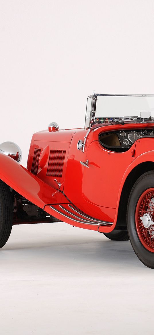 aston martin, 1937, red, side view, style, retro, auto