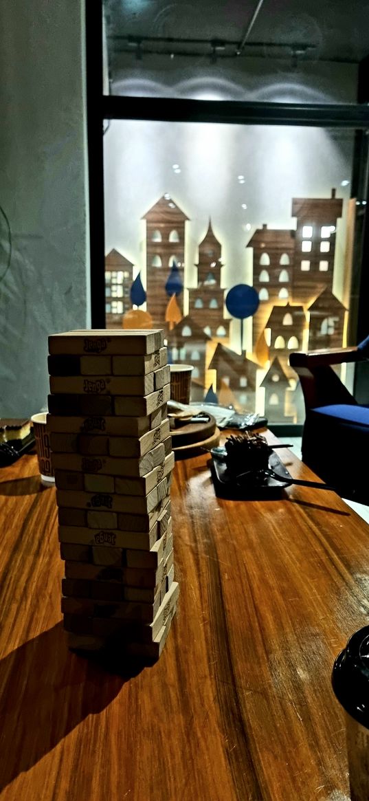 play, coffee, jenga