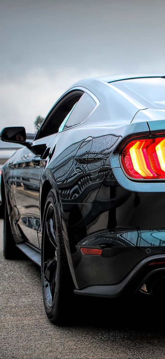 car, headlight, rear view, black, red