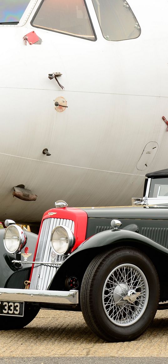 aston martin, 1937, black, green, side view, style, cars, aircraft