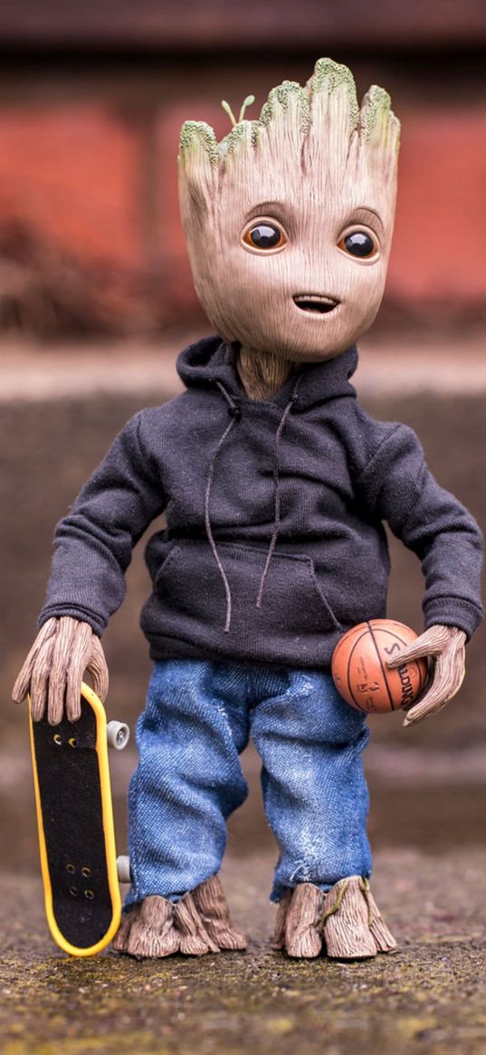 groot, baby groot, guardians of the galaxy, marvel, comics, skate, basketball