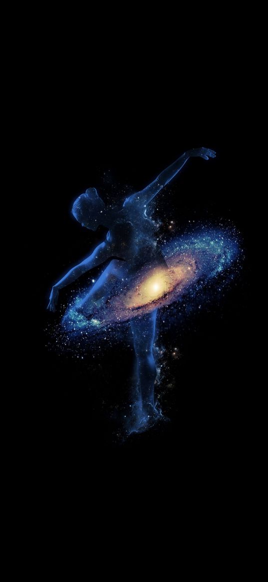 girl, ballerina, space, stars