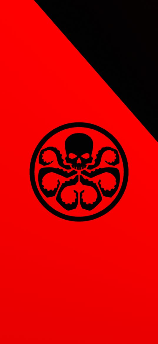 hydra, marvel, comics, evil, red, black, logo