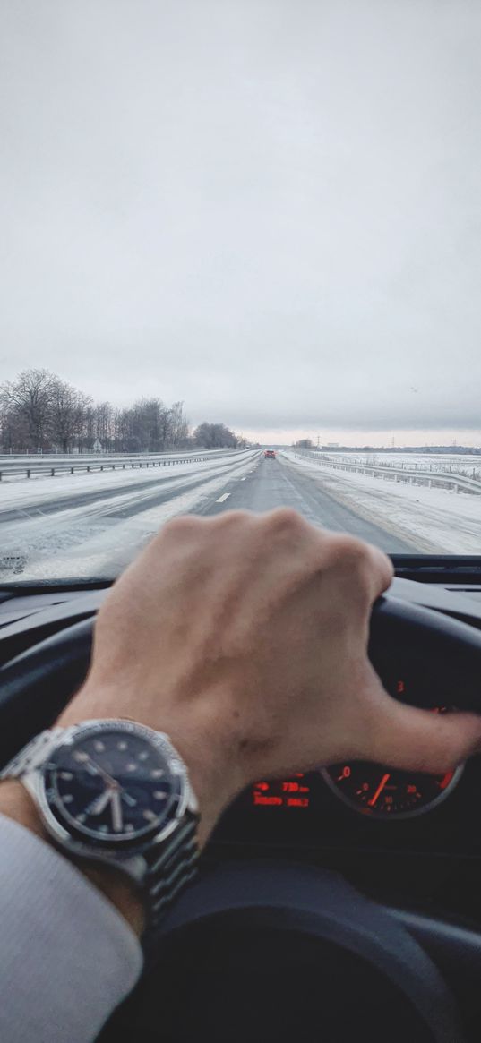 hand, winter, watch, man, road