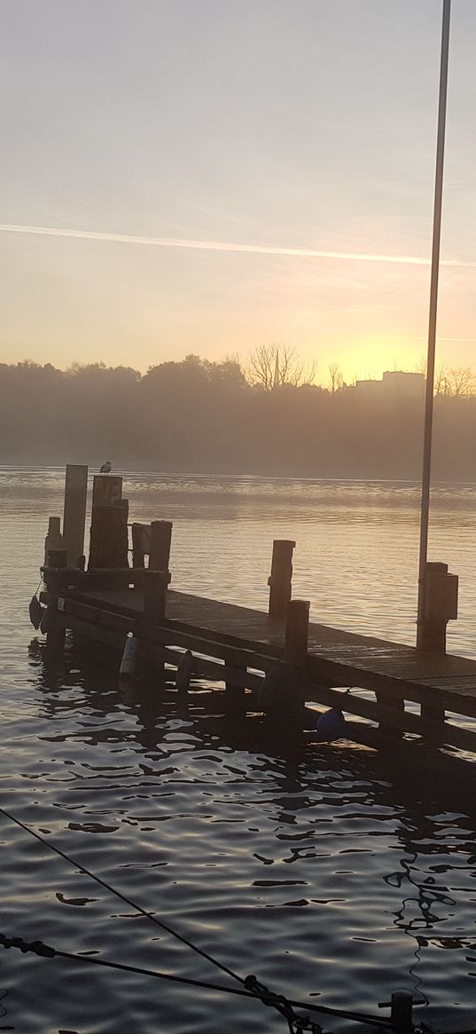 harbour, water, sunrise, dock