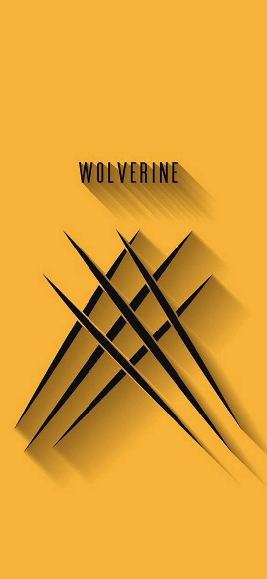 wolverine, logo, sign, popular, minimalistic, yellow, black, comic, bright, film