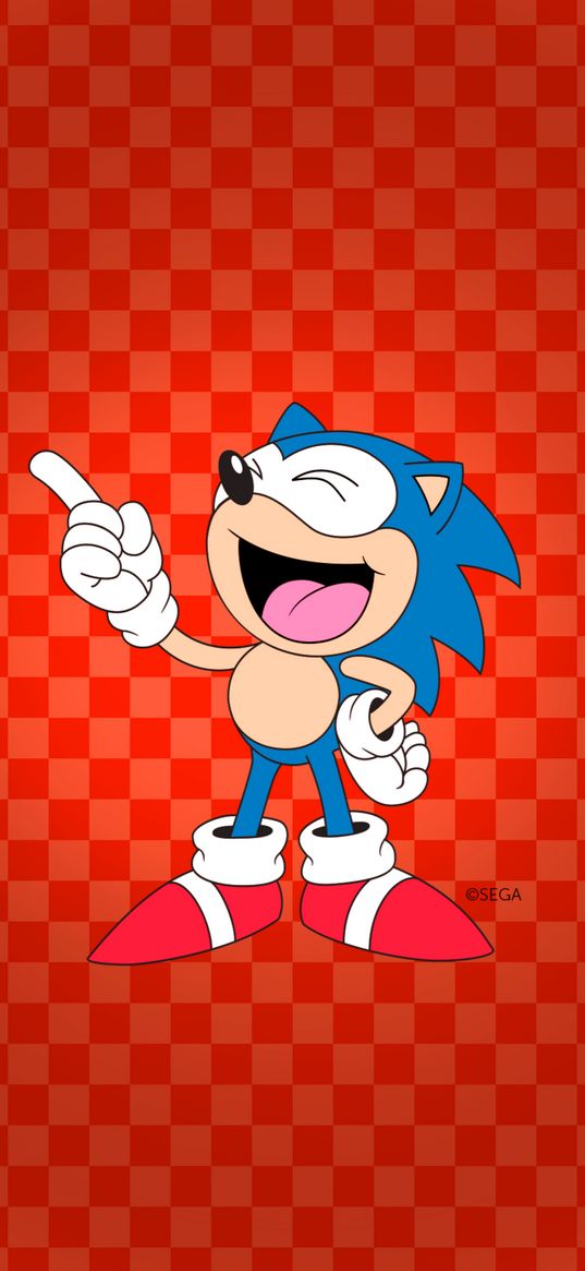 sonic, character, cartoon, laugh, red background