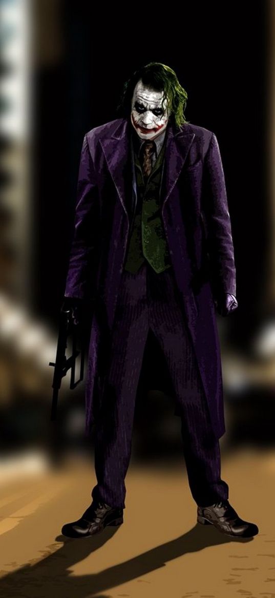 joker, gun, purple