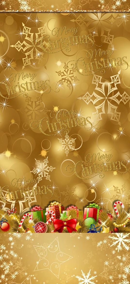 christmas, new year, presents, gold background