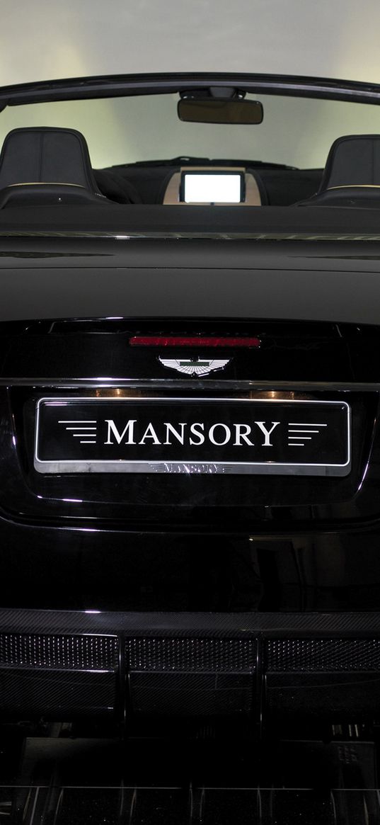 mansory, aston martin, db9, 2008, black, rear view, style, cars