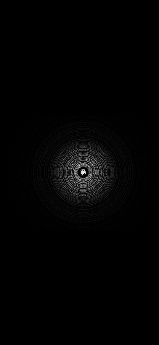 circle, hieroglyphics, ornament, black background