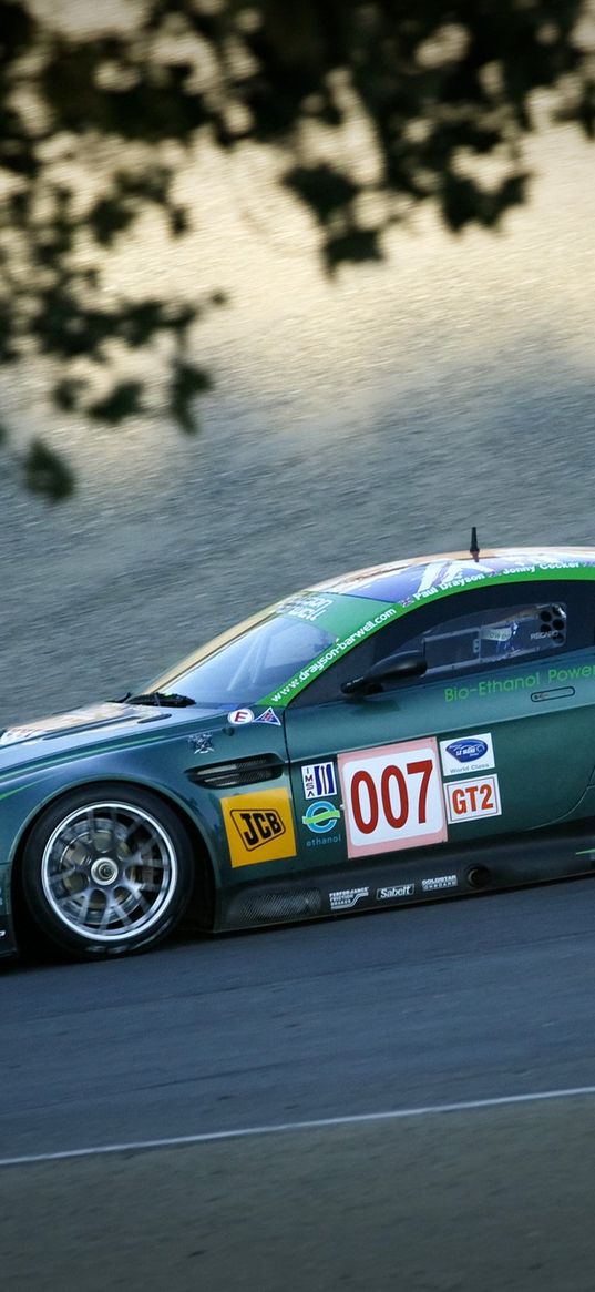 aston martin, dbrs9, 2005, green, side view, style, cars, sports, asphalt, speed