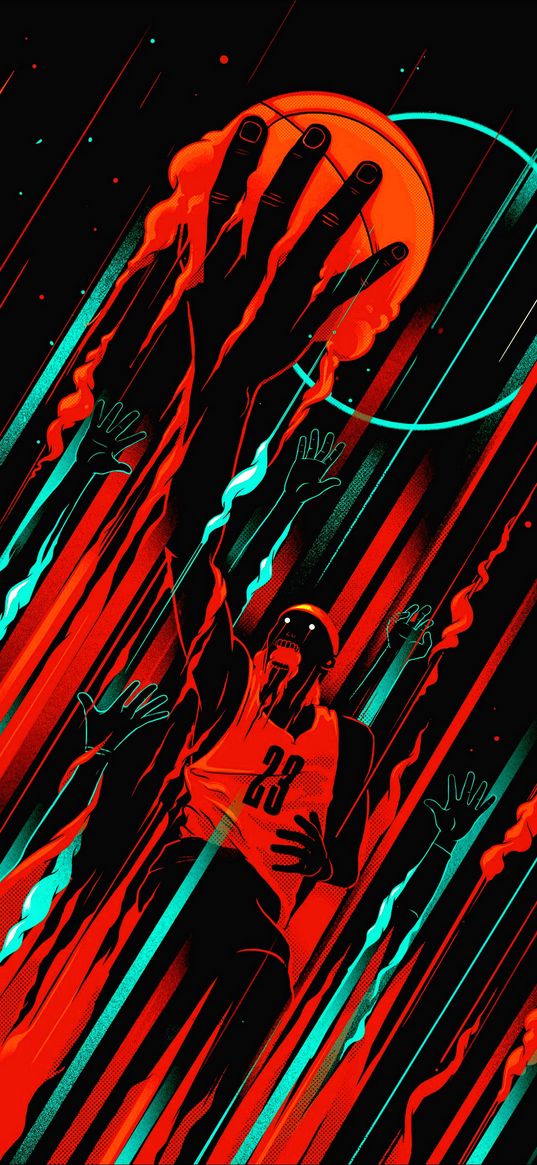 art digital, basketball, game, athlete, hands