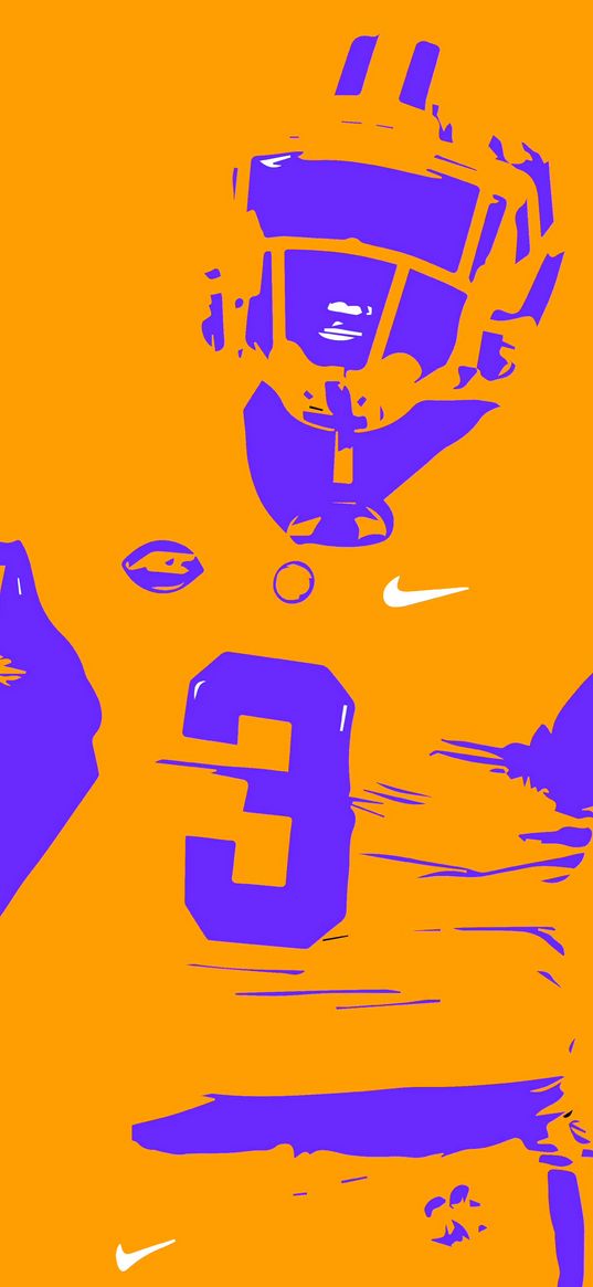 poster, silhouette, athlete, orange, purple