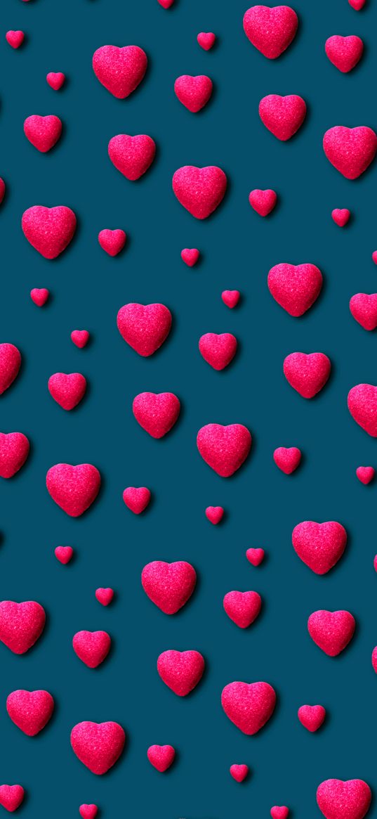 hearts, blue background, bright color