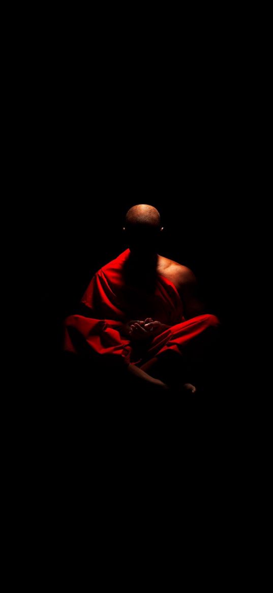 man, yoga, sensei, meditation, black background