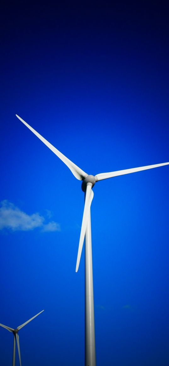 wind turbine, propeller, sky