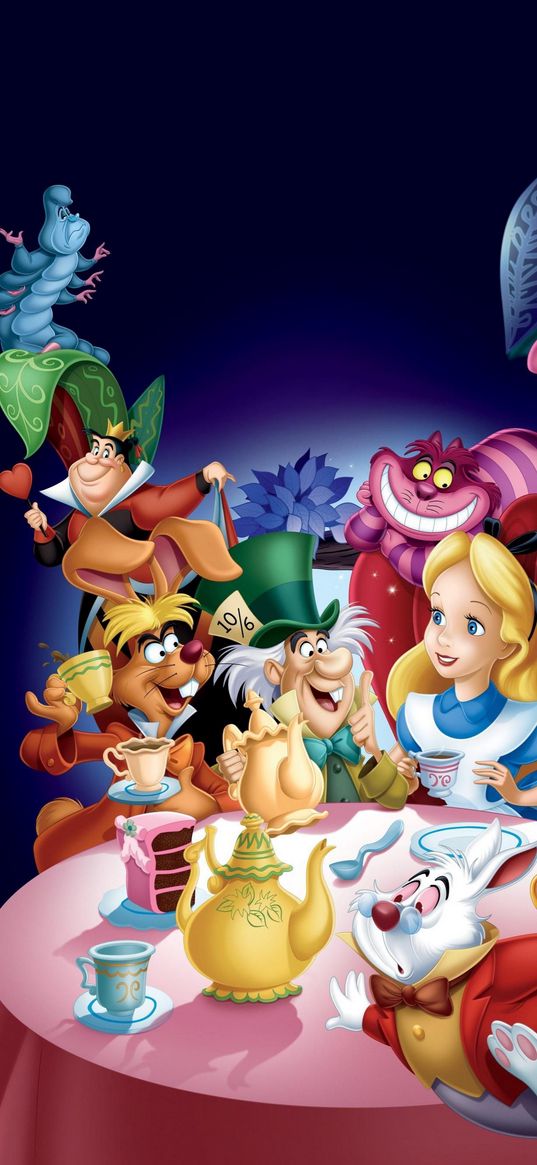 alice in wonderland, characters, cartoon, disney