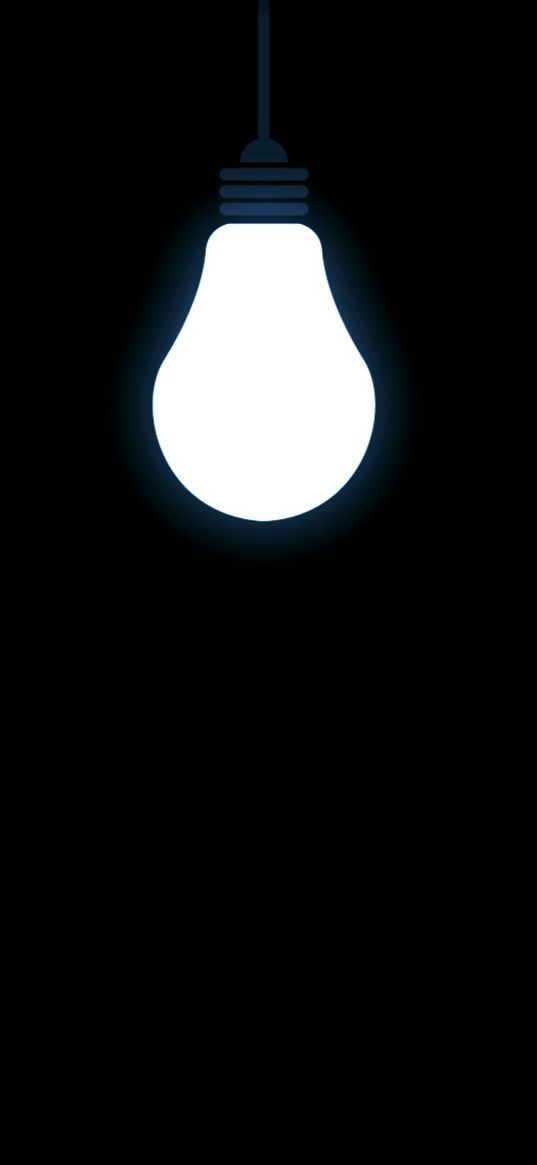 light bulb, minimalism, black background