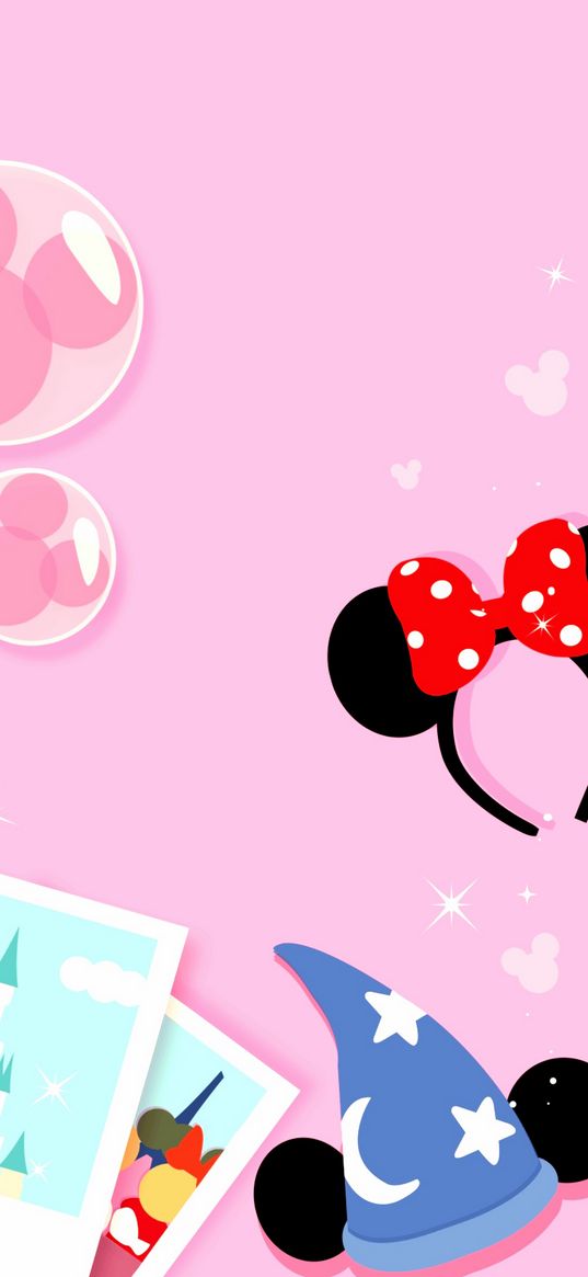 cartoon, accessories, disney, pink background