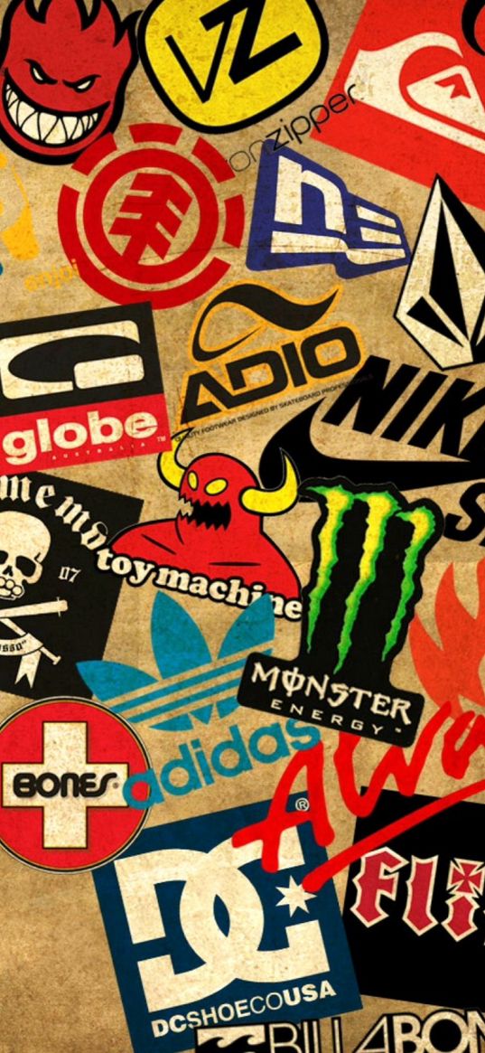 dc, adidas, spitfire, monster, element, adio, nike, brand, logo, compilation, collage