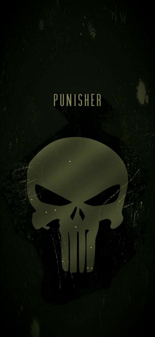 punisher, marvel, comics, green, black, skull