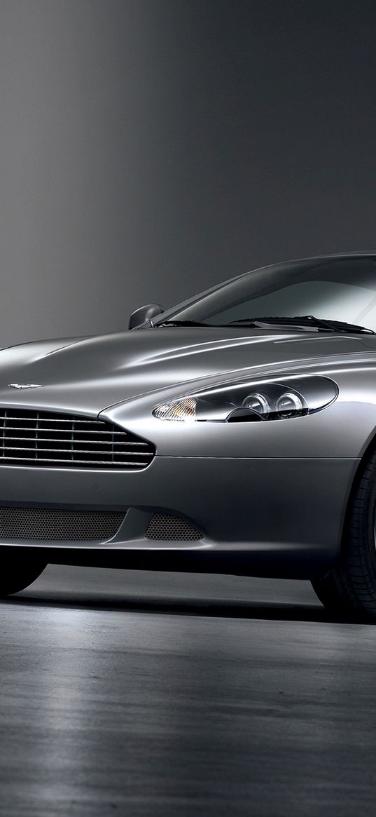 aston martin, db9, 2008, metallic gray, side view, style, cars