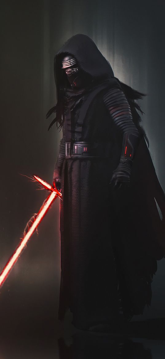 kylo ren, star wars, character, sword, black