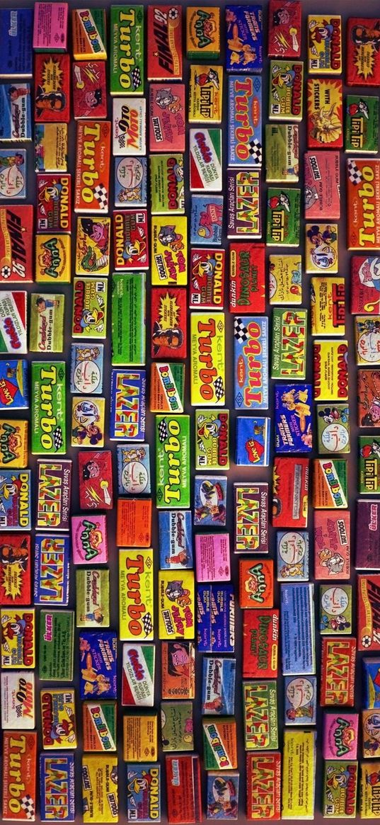 chewing gums, retro, bright background