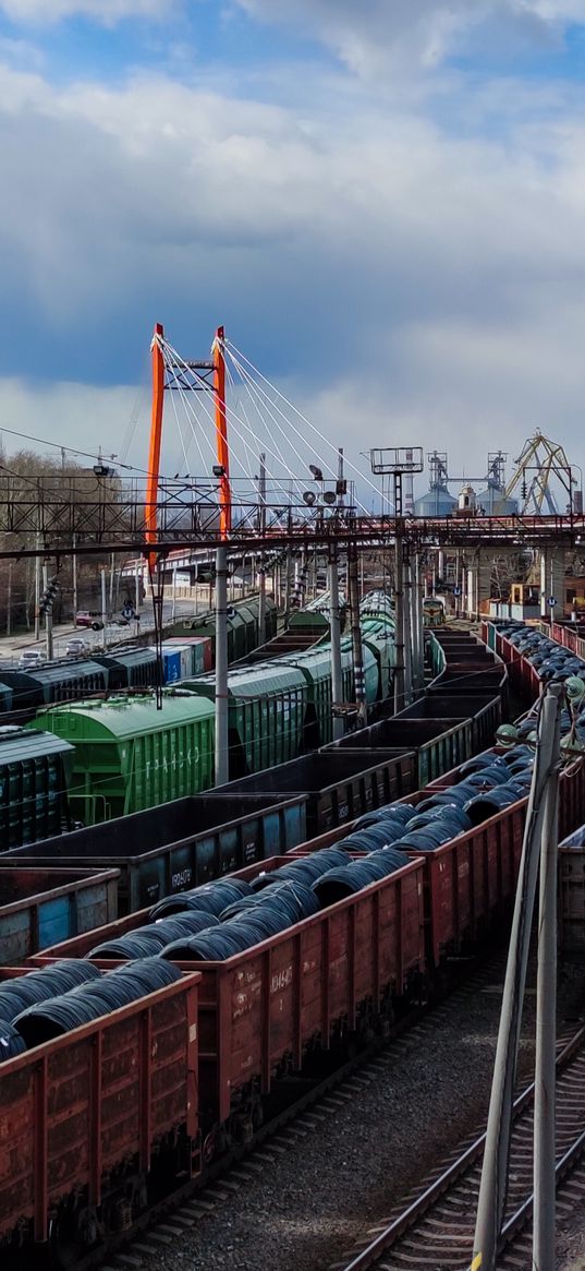 trains, railways, bridge, blue sky, odessa