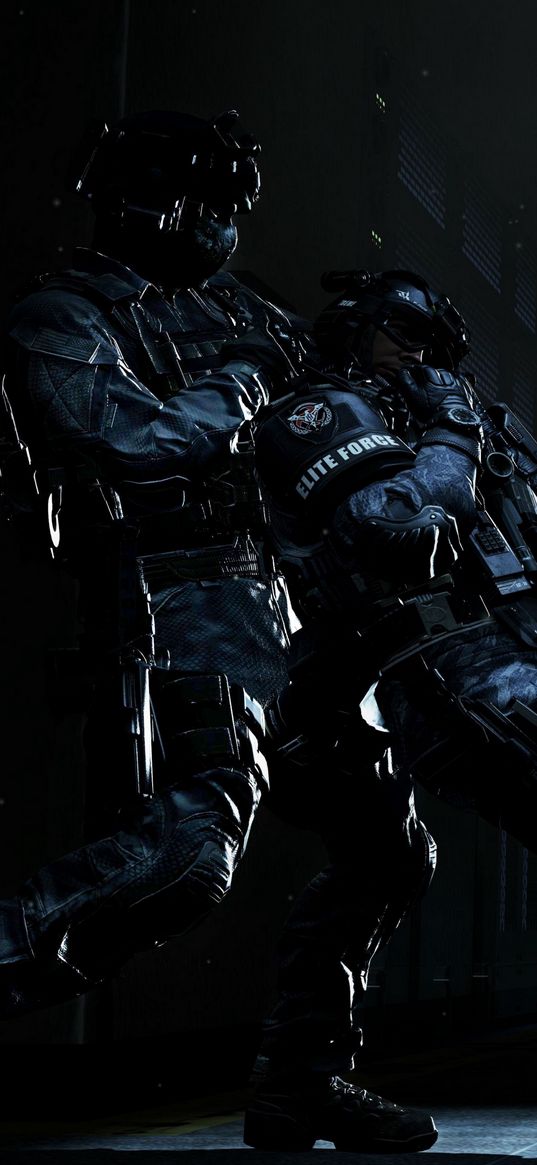 call of duty ghosts, game, soldiers, uniform, elite squad, characters