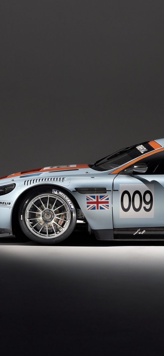 aston martin, dbr9, 2008, white, side view, style, sports, auto