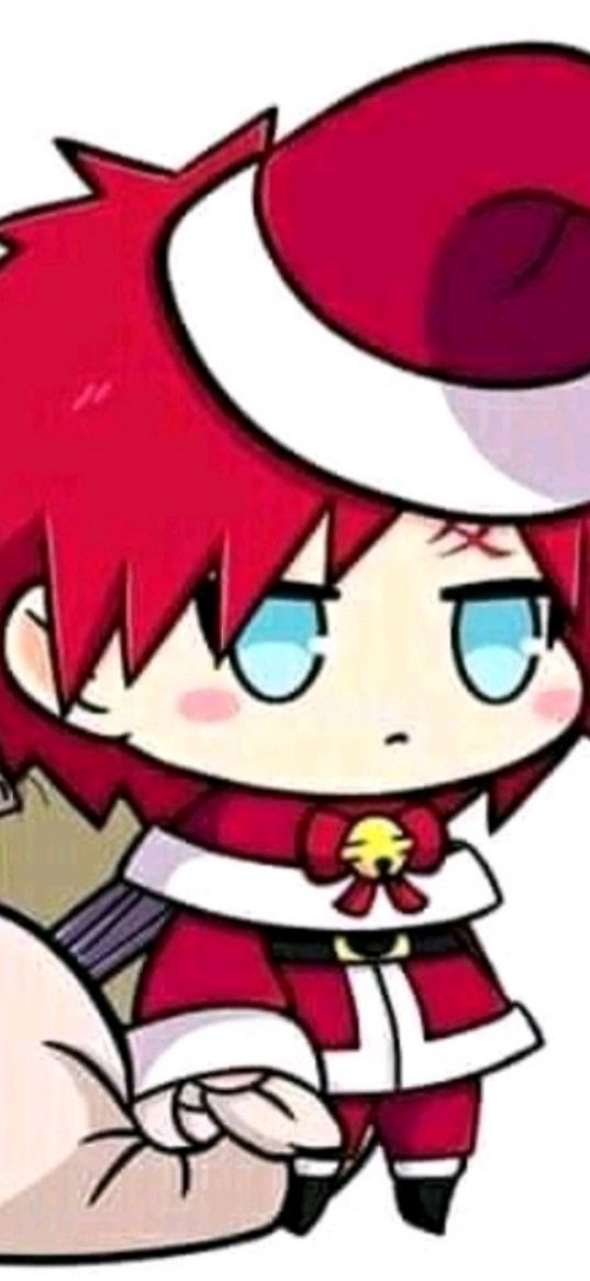 chibi, santa, anime, art