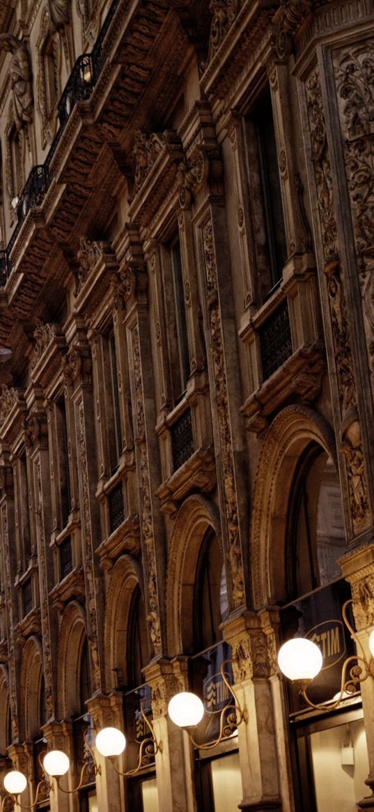 architecture, facade, lamps, palace